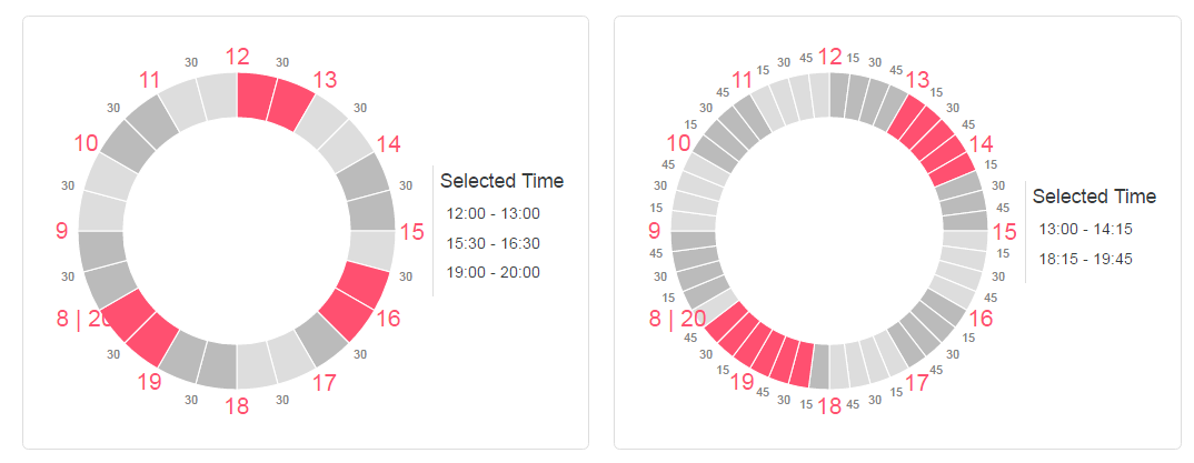 React Component Of UI Control With Circular Timespan Picker