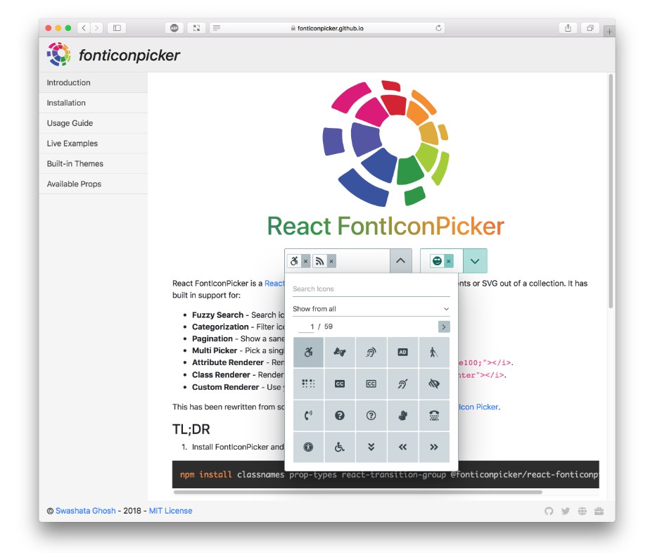 React Fonticonpicker Component To Pick Icon Or Svg From A Selection