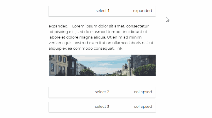 Collapse library based on css transition for 