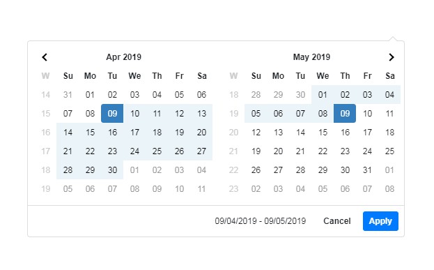 Custom date Range Picker React Crownflourmills