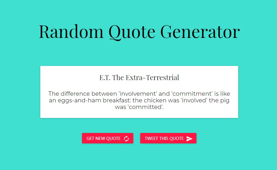 Random Quote Generator project made in React.js