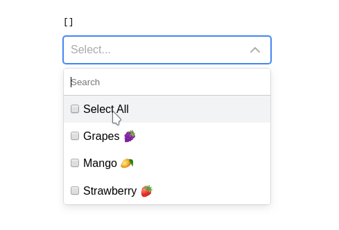 Lightweight multiple selection dropdown component