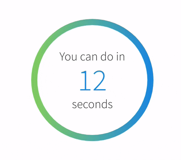 Countdown timer component with color and progress animation based on SVG