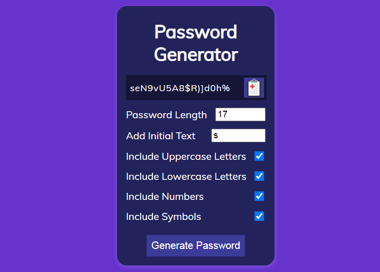 randon password generator