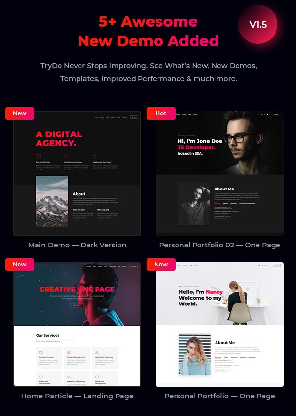 React Personal Website Template Free