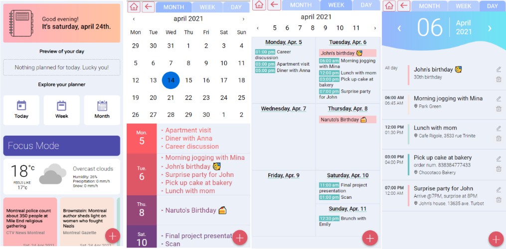 Calendar React.js Examples