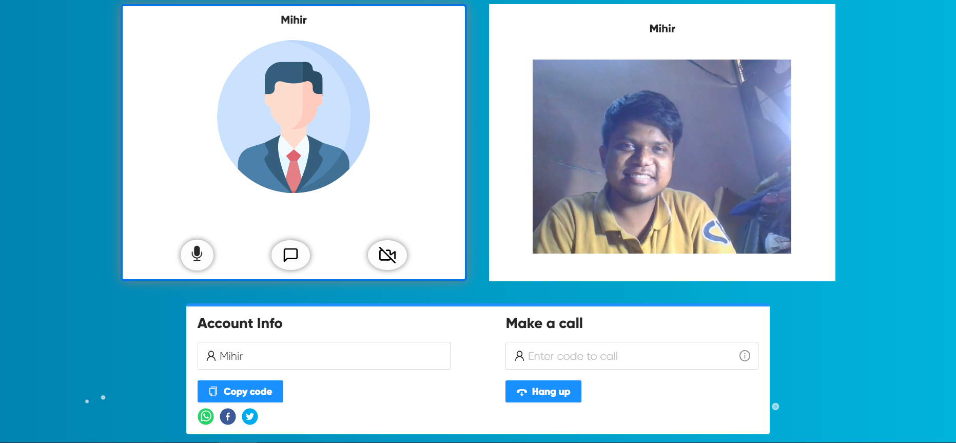 A Video calling and chatting app built using React.js