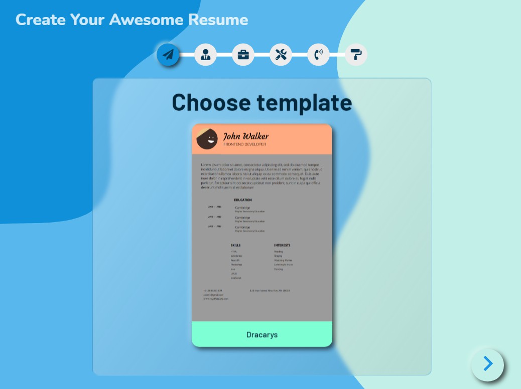 Resume - React.js Examples