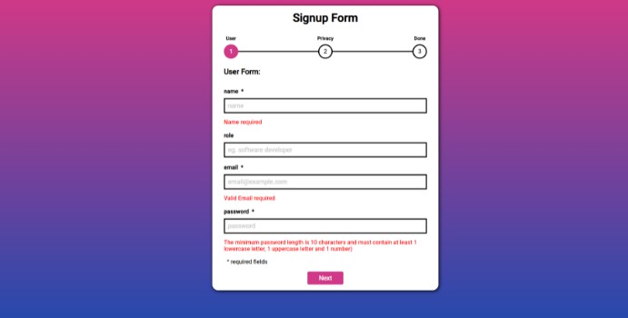 React Redux Form Submit Example