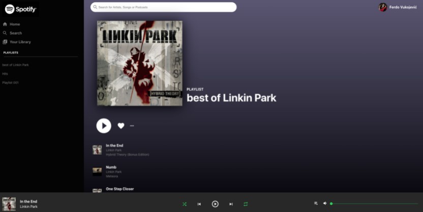 Spotify playlist Clone Create with React