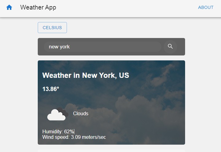 Weather APP built with React JS as requirement for the WIT selective ...