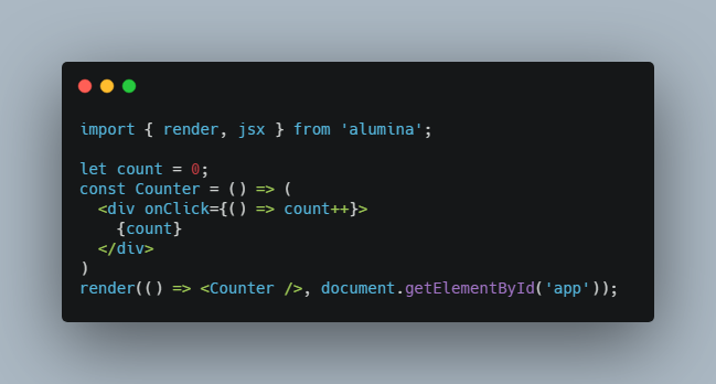 Alumina : a react-like small UI framework