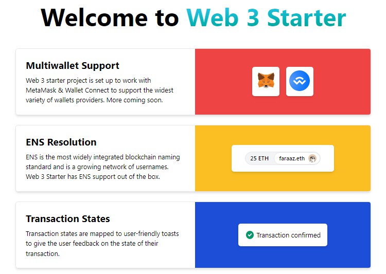 A starter project for web 3 apps