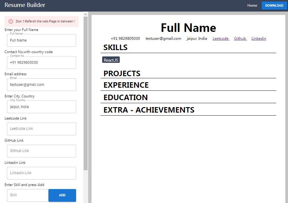 Resume - React.js Examples