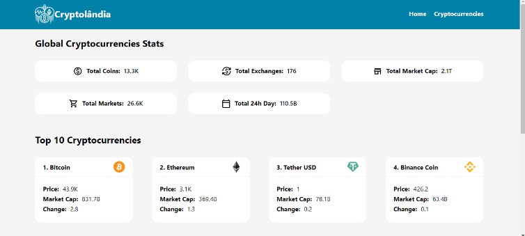 A React Application that shows information about the cryptocurrency market