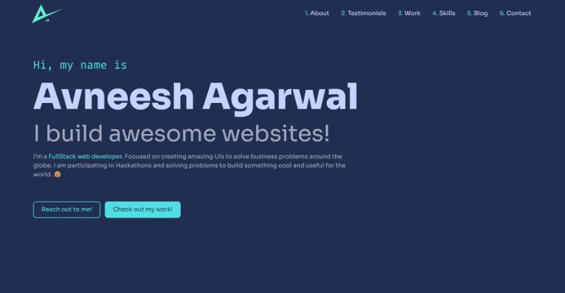 Avneesh's Portfolio Template Built With React