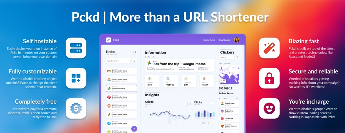 Pckd: The most analytics-intensive self-hostable URL shortener, with an amazing UI