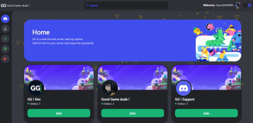 A improved Discord platform for servers, built with react.js