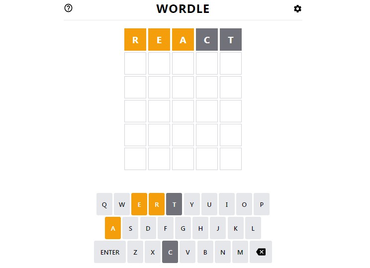 Wordle XD: A Worlde Game made using ReactJS and Tailwind CSS
