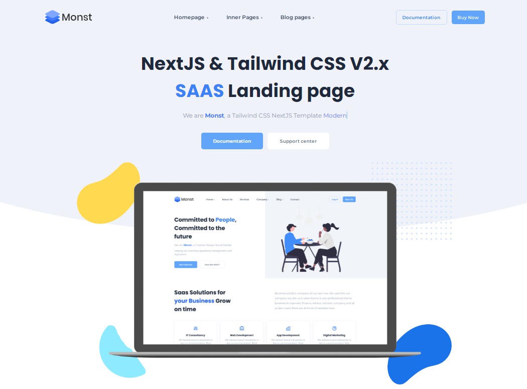 landing page templates next js