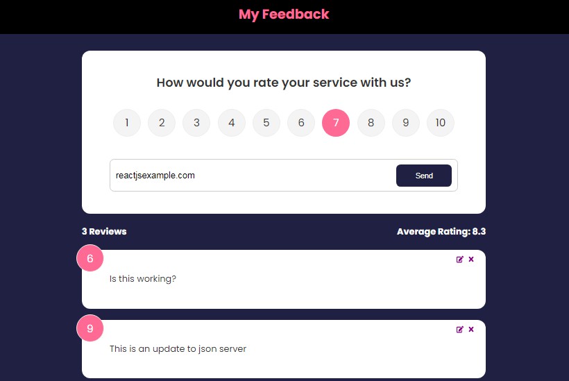 feedback form using react js