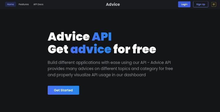 Advice API: A full stack fully responsive website made with Next Js