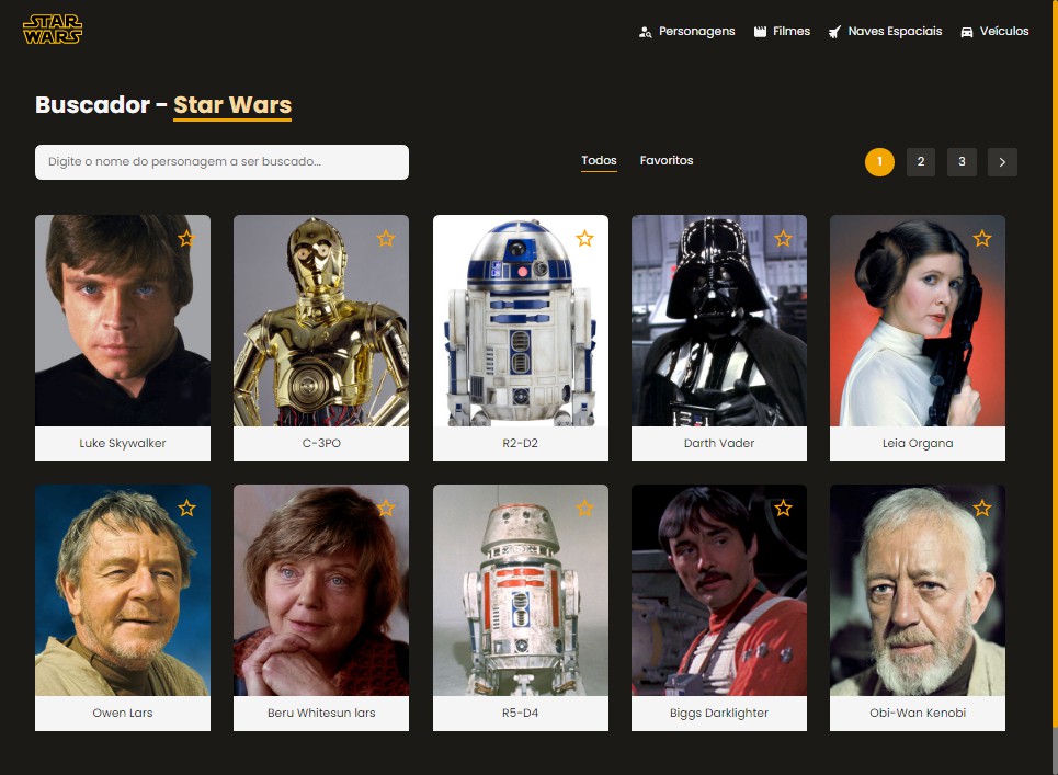 Star Wars - A React App that's consumes an external Star Wars' API