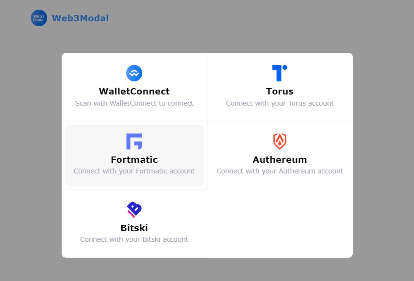 Built on top of Web3 Modal to connect Ethereum (EVM) wallets