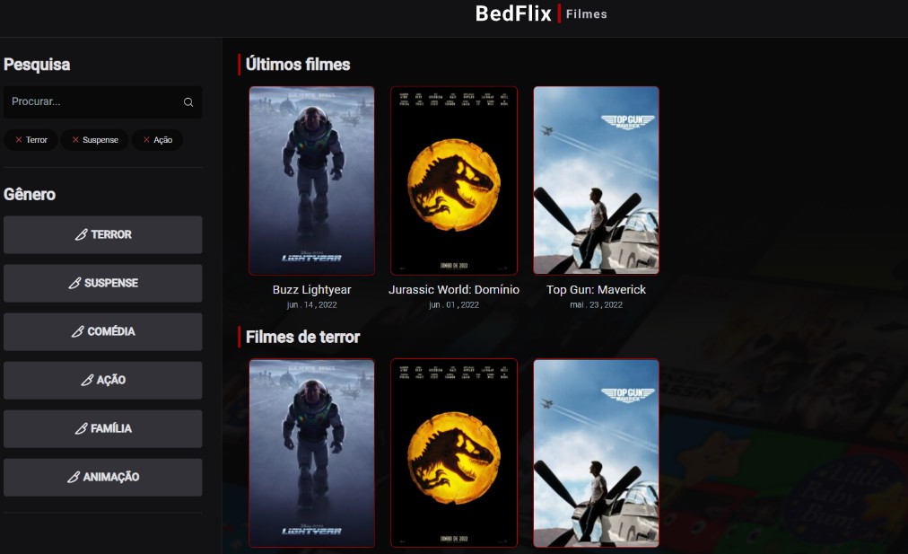 BedFlix movies Website built with React.js