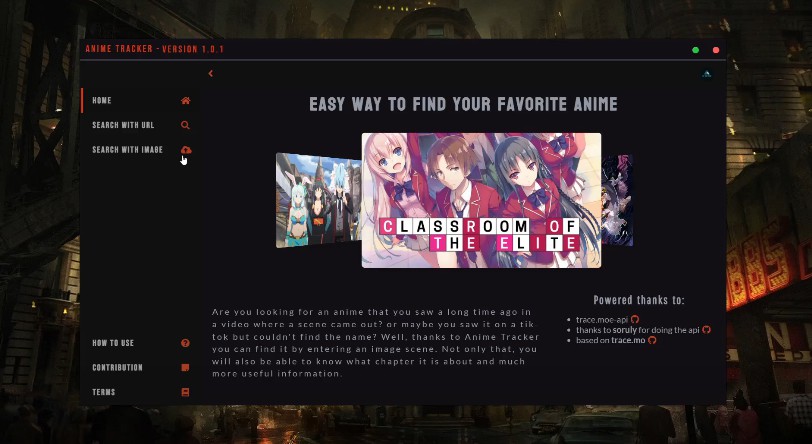 Desktop APP for Anime Scene Search by Image, developed with electron and  react