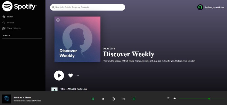 Spotify Clone with REACT JS