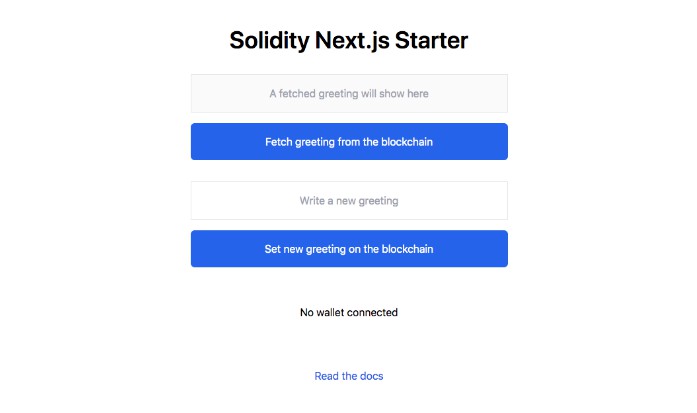 A full-stack dApp starter built on Ethereum (Solidity) with Next.js (React)