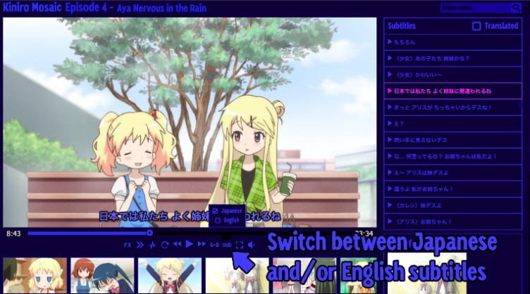 Cuteanime  A website where you can watch anime with Japanese subtitles
