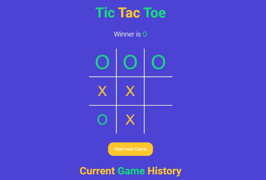 A Simple Tic-Tac-Toe Game Built Using React