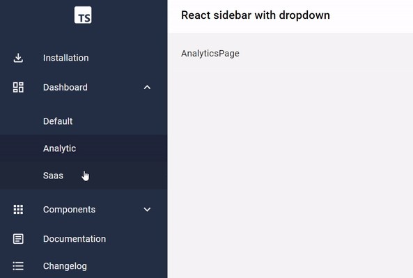 React Sidebar With Dropdown Menu