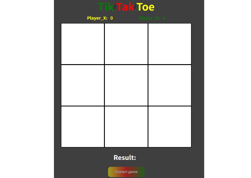 The Tik-Tak-Toe game with React.js