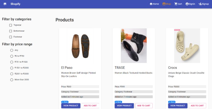 Shopping - React.js Examples