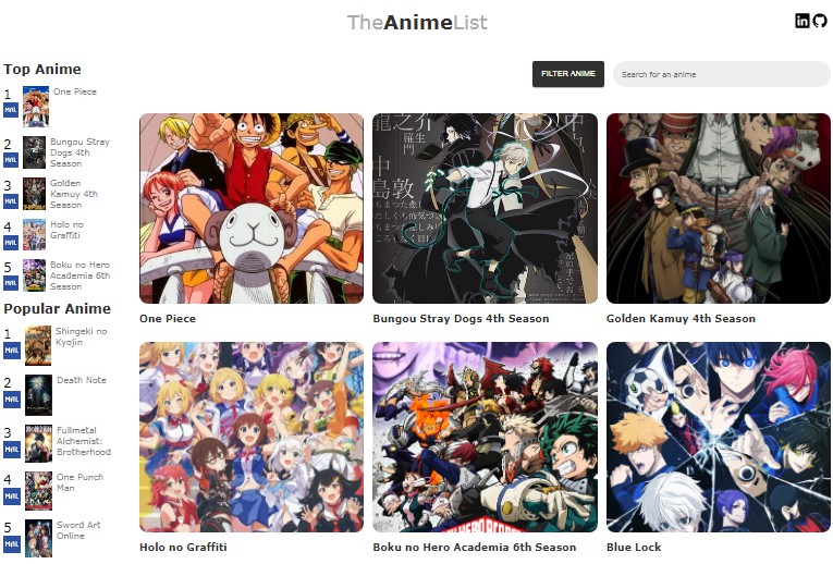 Anime List  Animehunch