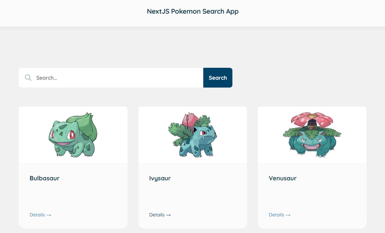 A Next.js frontend web app that consumes the Pokemon API