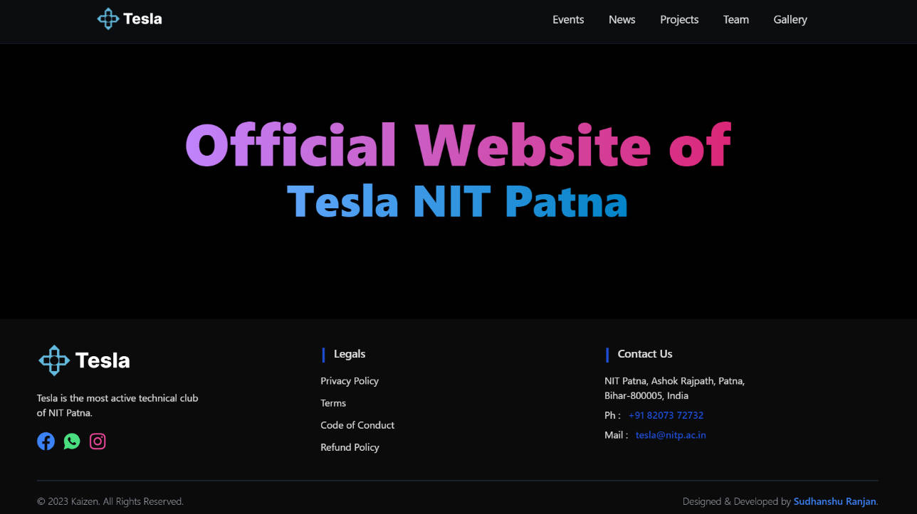 Official Website of Tesla NIT, Patna