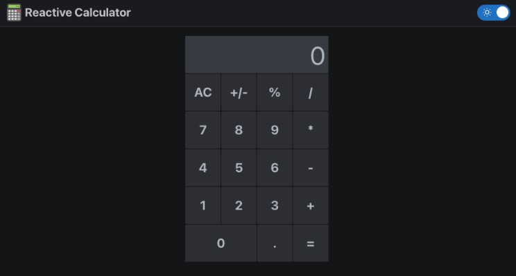 A Reactive Calculator App developed with Reactjs and Mantine