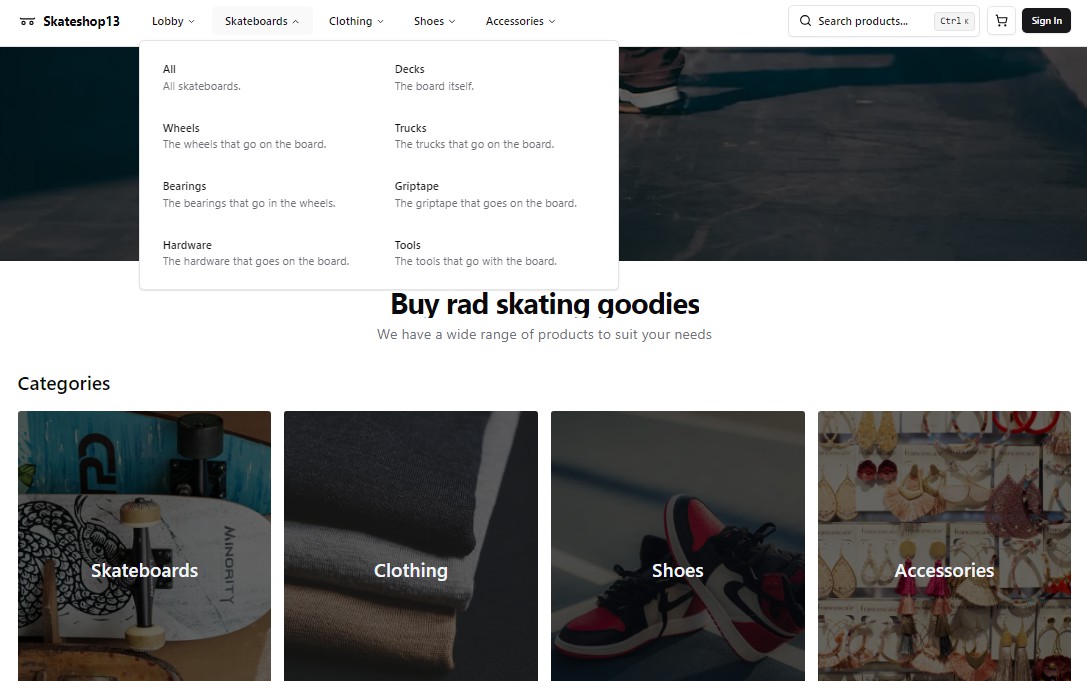 An open source e-commerce skateshop build with Next.js