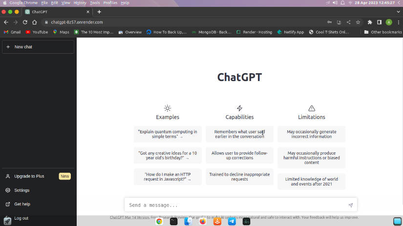 ChatGPT clone made with MERN and uses OpenAI API