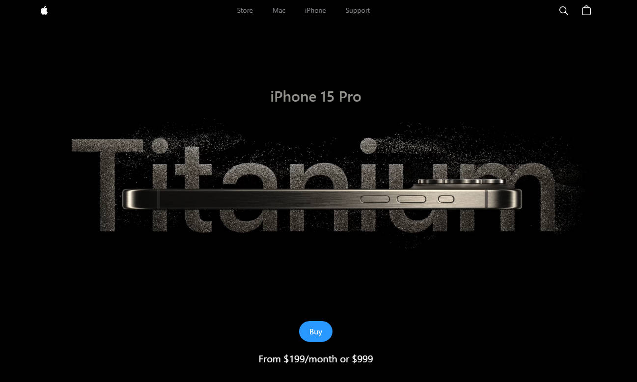 iPhone 15 Website using React.js and Tailwind CSS