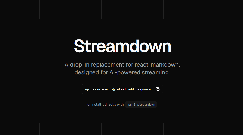 Streamdown: A Drop-in React-Markdown Replacement